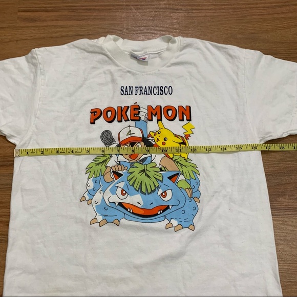 Pokémon Graphic Tee San Francisco Ash Ketchum Venusaur Pikachu Youth Large - Picture 5 of 6